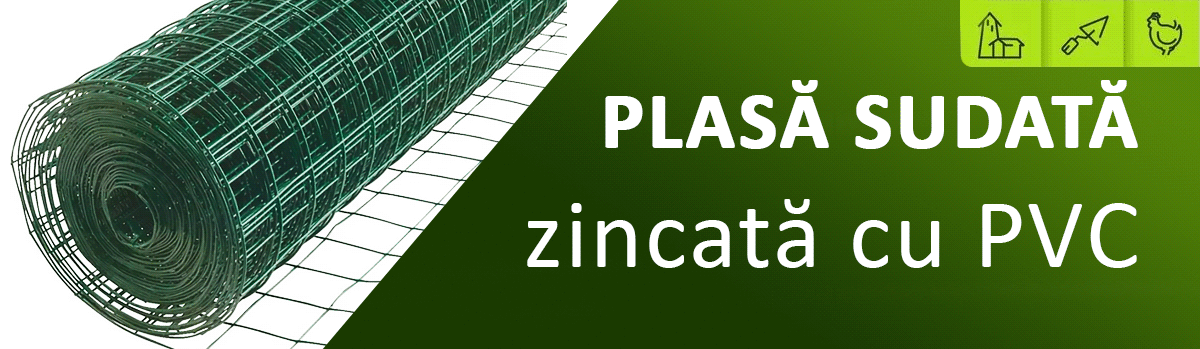 Plasă sudată zincată cu PVC