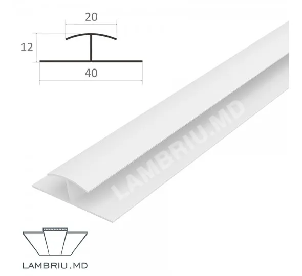 H profil PVC L-2,9m - alb - image 1