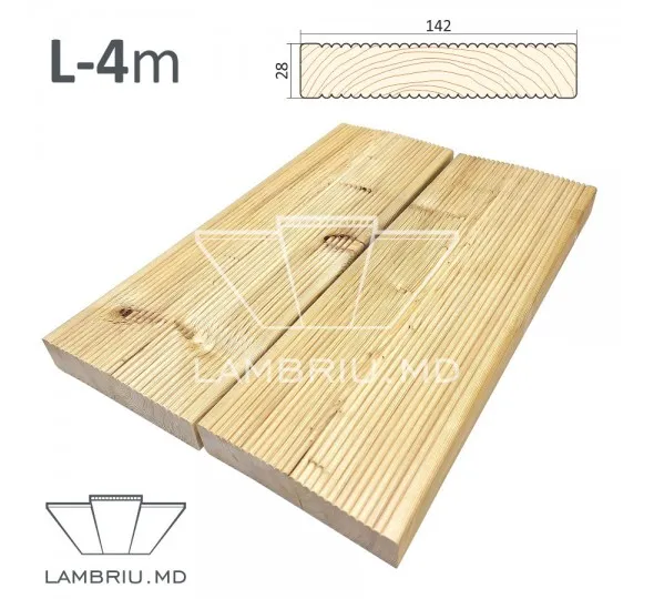 Scandura terasa din larice "AB" 142*27*4000mm - image 1