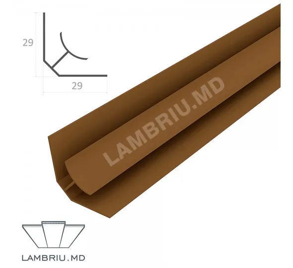 Cornier interior PVC L-2,9m - dark wood 2 - image 1