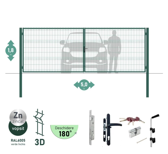 Ворота OPTIMA 3D H-1,8м L-5,0м (D100) RAL6005 - image 1