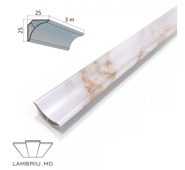 Profil decorativ PVC PREMIUM 25x25x3000mm - D015 - image 1