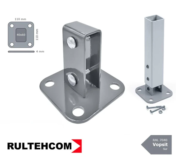 Talpa pentru stâlp 60x40 vopsit sur RAL7040 - image 1