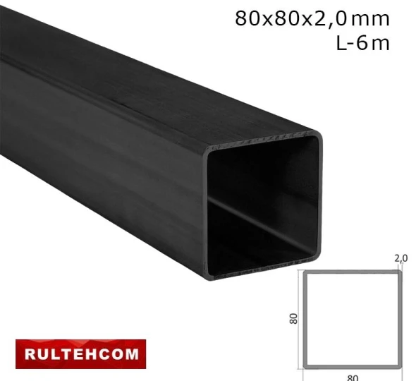Труба профильная 80х80x2,0 мм L-6м - image 1