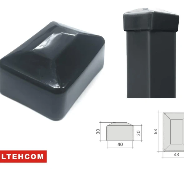 Колпак для столба 60x40мм черный - image 1