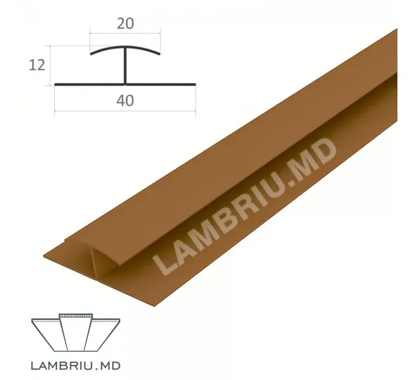 H profil PVC L-2,9m - dark wood 2 - image 1