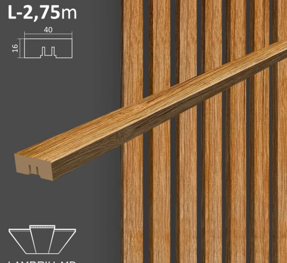 Lamele decorative 40х16х2750mm (6 buc.) - Stejar Muntenia - image 1