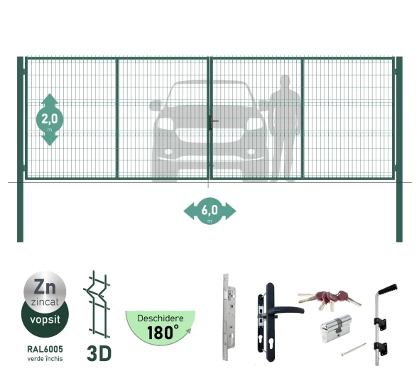 Ворота OPTIMA 3D H-2,0м L-6,0м (D100) RAL7040 - image 3