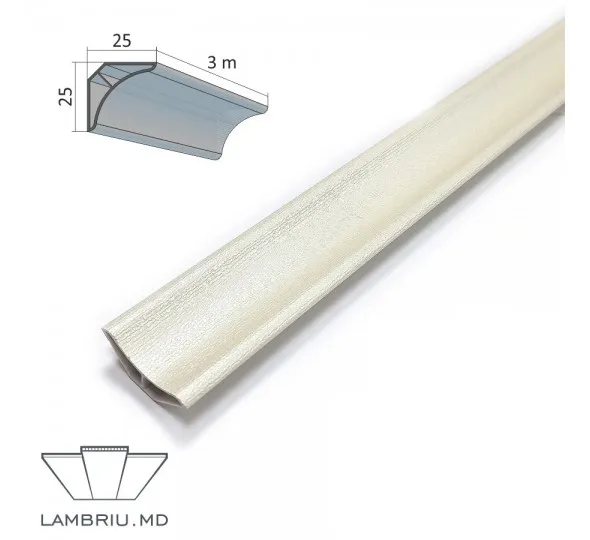 Profil decorativ PVC PREMIUM 25x25x3000mm - Q001 - image 1