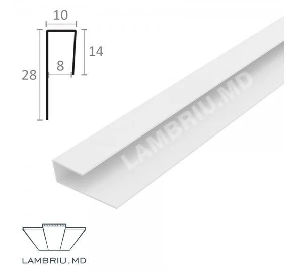 L profil PVC L-2,9m - alb - image 1