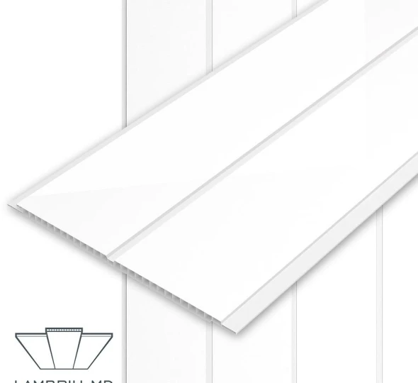 Lambriu PVC 250x7x5950mm - SW10 WHITE 2 Alb lucios - image 1