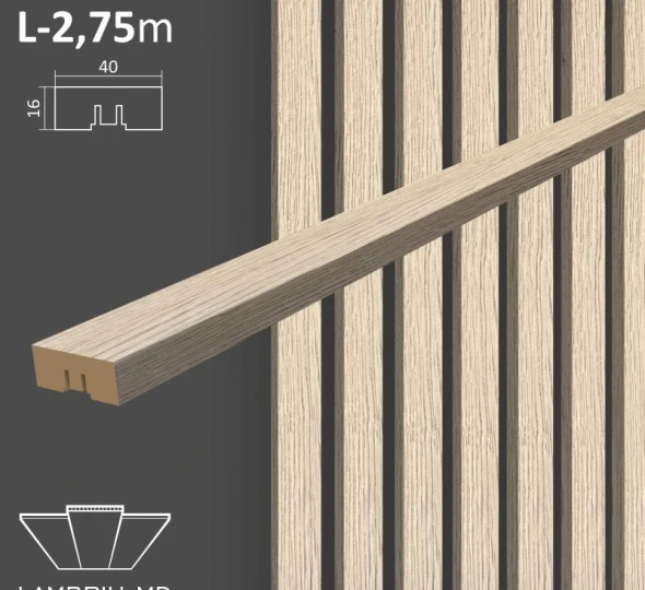 Lamele decorative 40х16х2750mm (6 buc.) - Stejar Pavia - image 1