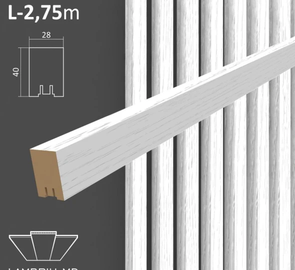 Lamele decorative 28х40х2750mm -  Perla Alba - image 1
