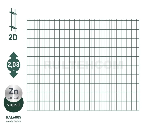 Панель для забора оцинкованная и крашенная (зеленый) DUOS 2030 x 2500 мм - image 1