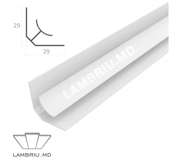 Cornier interior PVC L-2,9m - alb - image 1