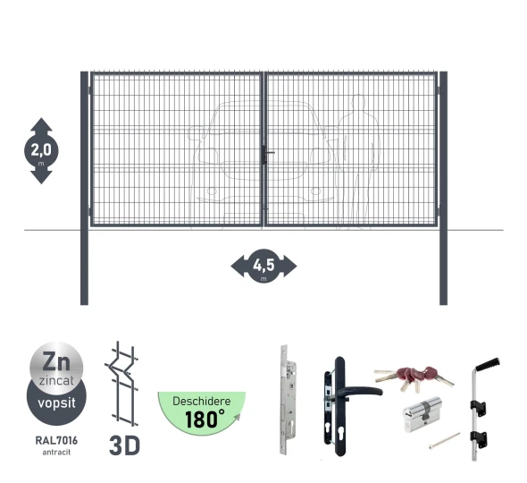 Ворота OPTIMA 3D H-2,0м L-4,5м (D100) RAL7040 - image 4