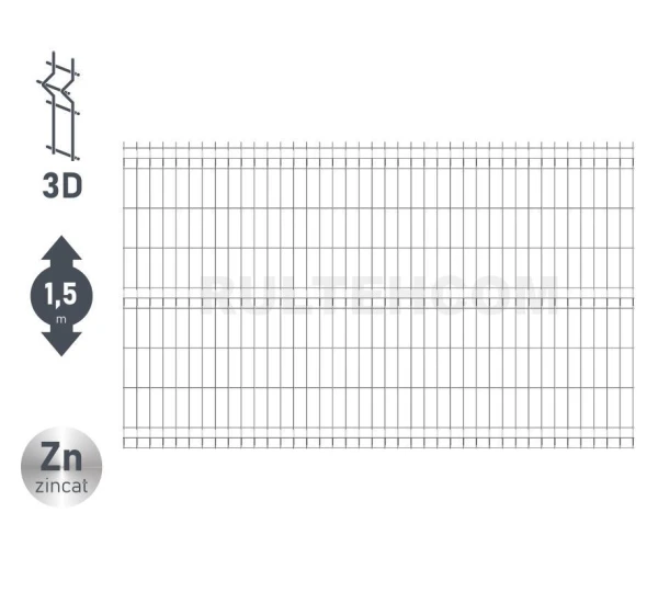 Panou gard bordurat zincat SECURIT D-4,4 H-1,5m L-2,5m - image 1