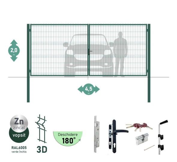 Ворота OPTIMA 3D H-2,0м L-4,5м (D100) RAL7040 - image 3