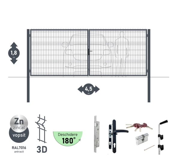 Ворота OPTIMA 3D H-1,8м L-4,5м (D100) RAL7040 - image 4