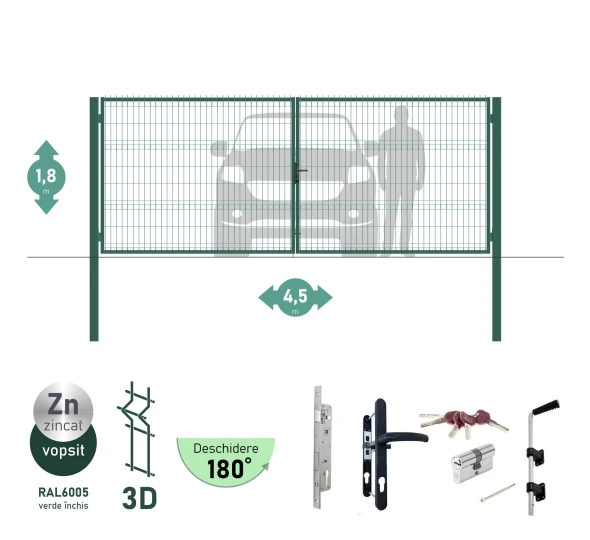 Ворота OPTIMA 3D H-1,8м L-4,5м (D100) RAL7040 - image 3