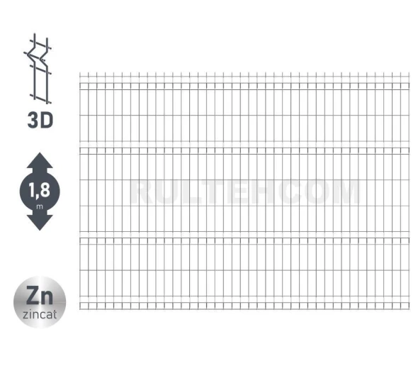 Panou gard bordurat zincat SECURIT D-4,4 H-1,8m L-2,5m - image 1