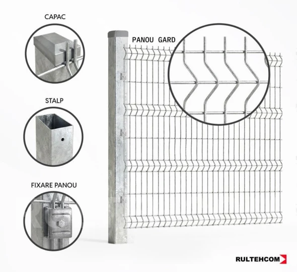 Panou gard bordurat zincat SECURIT D-4,8 H-1,7m L-2,5m - image 3
