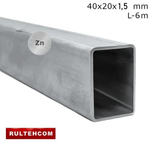 Труба профильная оцинкованная 40х20x1,5 мм L-6 м