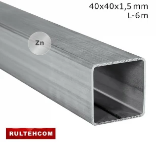 Труба профильная оцинкованная 40х40x1,5 мм L-6 м