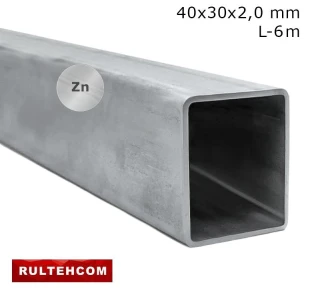 Teava profilata zincata 40х30x2,0 mm L-6 m