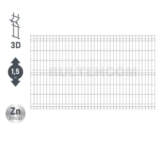 Panou gard bordurat zincat SECURIT D-4,8 H-1,5m L-2,5m