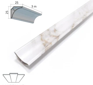 Profil decorativ PVC PREMIUM 25x25x3000mm - D015-2