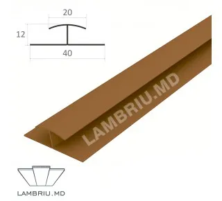 H profil PVC L-2,9m - dark wood 2