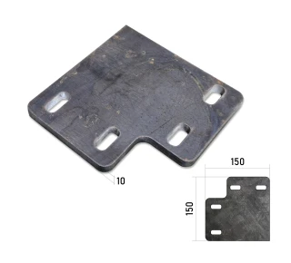 Пятка приварная для углового столба 150x150х10 мм