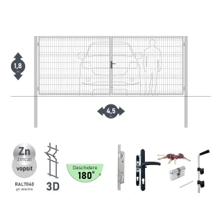 Ворота OPTIMA 3D H-1,8м L-4,5м (D100) RAL7040 - image thumb 2
