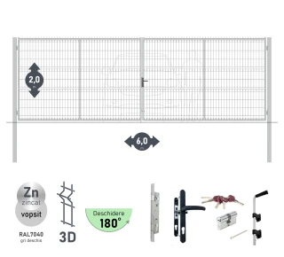 Ворота OPTIMA 3D H-2,0м L-6,0м (D100) RAL7040 - image thumb 2