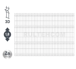 Panou gard bordurat zincat SECURIT D-4,8 H-1,8m L-2,5m