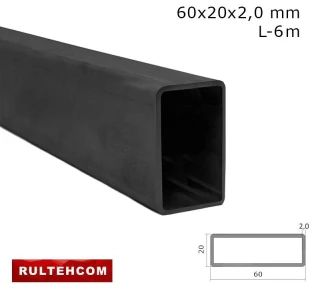 Teava profilata 60х20x2,0 mm L-6 m