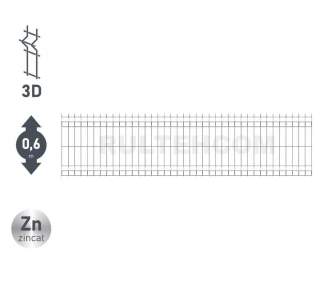 Panou gard bordurat zincat ЕСО D-3,2 H-0,6m L-2,5m