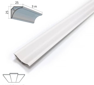 Profil decorativ PVC PREMIUM 25x25x3000mm - Q013