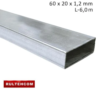 Труба профильная оцинкованная 60х20x1,2 мм L-6 м