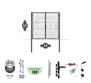 Ворота OPTIMA 3D H-2,0м L-2,0м (D80) RAL7040 - image thumb 4