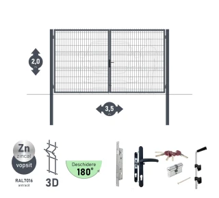 Ворота OPTIMA 3D H-2,0м L-3,5м (D100) RAL7040 - image thumb 4