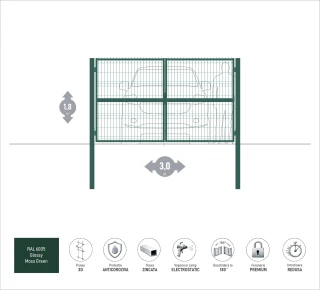 Ворота OPTIMA 3D H-1,8м L-3,0м (D100) RAL6005