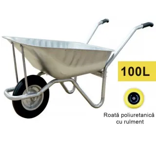 Roaba 100L (zinc) cu roată poliuretanică cu rulment