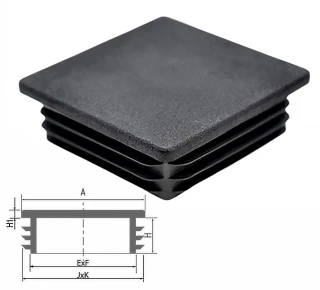 Заглушка пластиковая квадратная внутренняя для трубы 120х120 мм черная