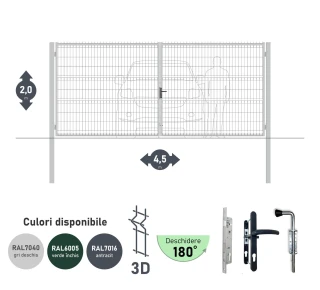 Ворота OPTIMA 3D H-2,0м L-4,5м (D100) RAL7040