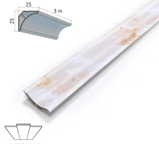 Profil decorativ PVC PREMIUM 25x25x3000mm - D012