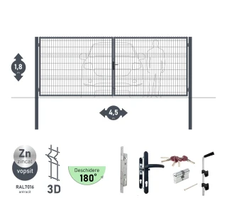 Ворота OPTIMA 3D H-1,8м L-4,5м (D100) RAL7040 - image thumb 4