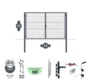 Ворота OPTIMA 3D H-2,0м L-3,0м (D100) RAL7016