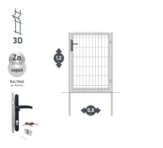 Калитка OPTIMA 3D H-1,2м L-0,8м RAL7040